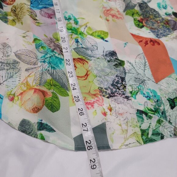 Leifsdottir Womens Top Size 14 Silk Floral Bohemian Fairy Peasant Art To Wear - Picture 6 of 7